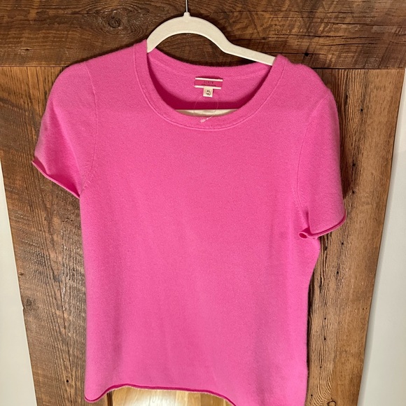 J. Crew Sweaters - NWOT; J Crew luxurious cashmere t shirt sweater. Size XL. Gorgeous pink color!!
